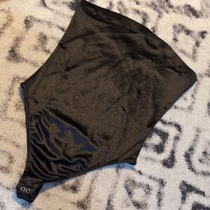 Forever 21 Black Shimmer High-Waisted Bodysuit - Medium